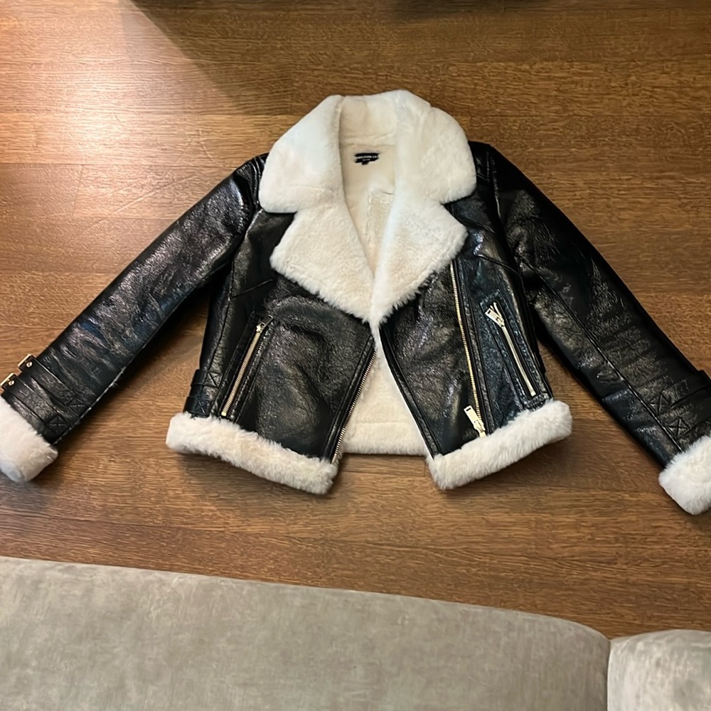 NWOT Generation Love Black and White Bomber Jacket